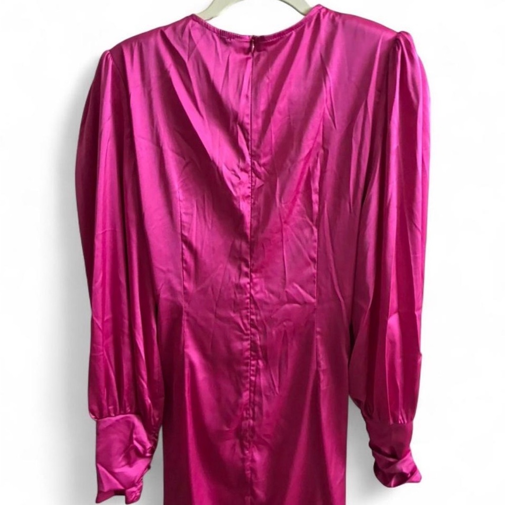 Vibrant Pink Draped Dress - Picture 4 of 6